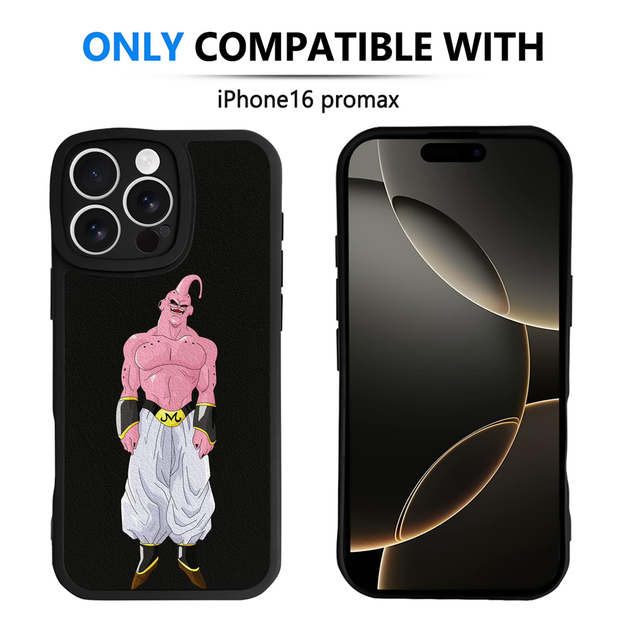 （画像用） ドラゴンボール 魔人ブウ DRAGON BALL Majin Buu 【iPhone 16シリーズ対応】シリコンスマホケース（レザー調） 材質：シリコン